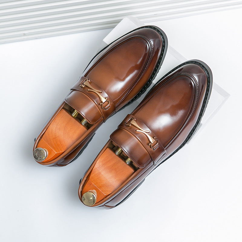 New-style Soft-leather Mens Shoes With A Glossy Finish For Foreign Trade
