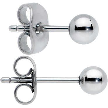 20G 4mm Ball End Grade 23 Titanium Post Stud Earrings