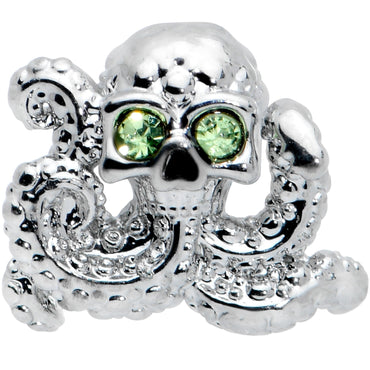 16G 1/4 Clear Green Gem Sunglass Octopus Cartilage Tragus Earring