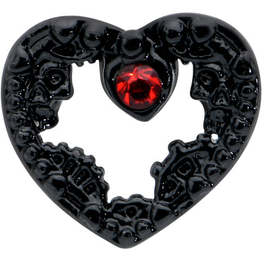 16G 5/16 Red Gem Black Steampunk Skull Labret Monroe Tragus