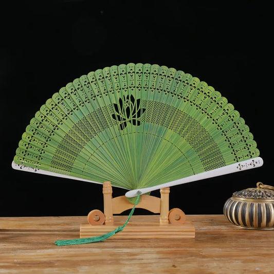 New Chinese Super Fairy Lotus Small Fan Hanfu Qipao Women's Hollow Fan Wedding Photography Props Folding Fan