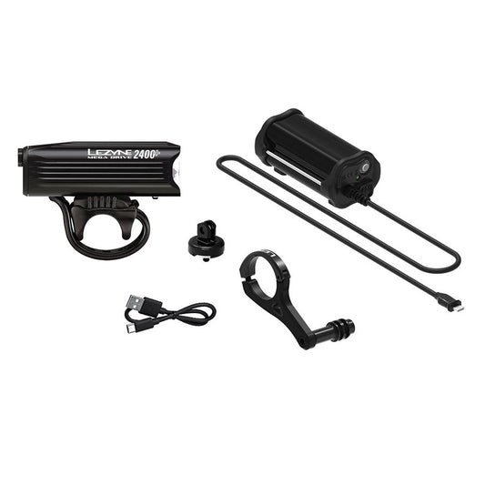 Lezyne Mega Drive 2400+ Loaded Light Front Black