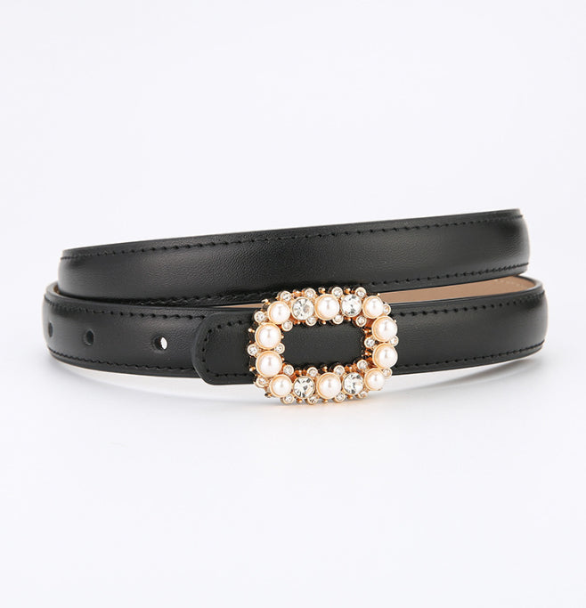 Fashion high-end belt-plate buckle pearl diamond-camel color-1 piece