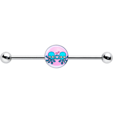 14G Loving Octopus Duo Industrial Barbell 38mm