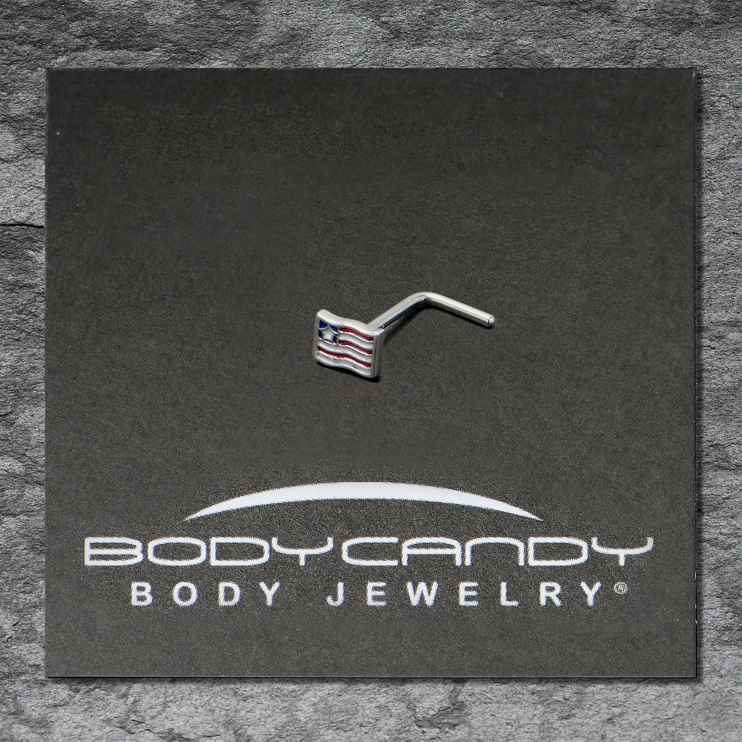 20G 7mm Patriotic Flag L Shape Nose Ring