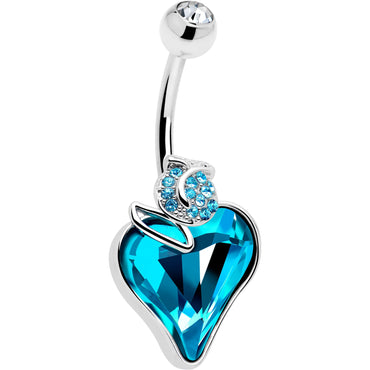 Clear Blue Gem Strawberry Love Belly Ring