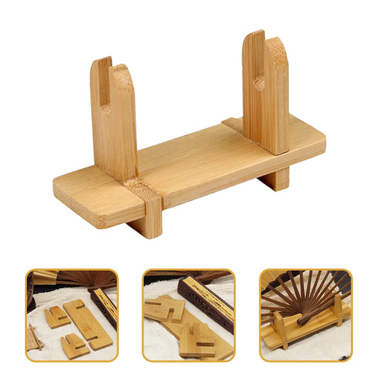 Folding Fan Holder Wooden Fan Stand Smooth Surface Traditional Japanese Bracket Home Decor Figurine Gift nament