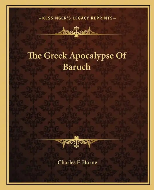 The Greek Apocalypse of Baruch - Paperback