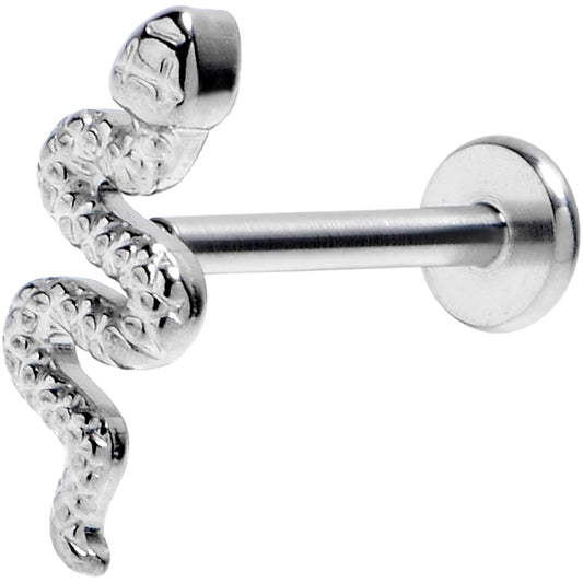16G 3/8 Grade 23 Titanium Snake Threadless Push In Labret Tragus
