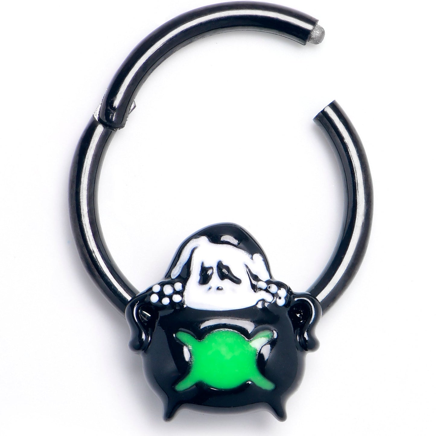 16G 3/8 Triple Moon Cauldron Hinged Segment Ring