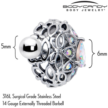 14G 9/16 Aurora Gem Retro Sunburst Nipple Shield Set