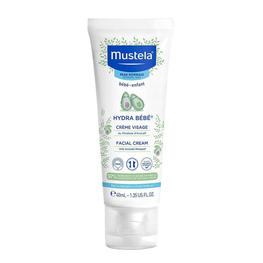Mustela Hydra Bebe Baby Face Cream: Organic Avocado, Gentle Newborn Moisturizer for Sensitive Skin | Daily Hydration & Protection