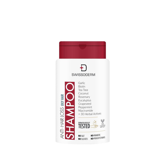Swissoderm Anti-Hair Loss Shampoo for Oily Hair - 300ml, Reduces Hair Fall & Controls Oil Production