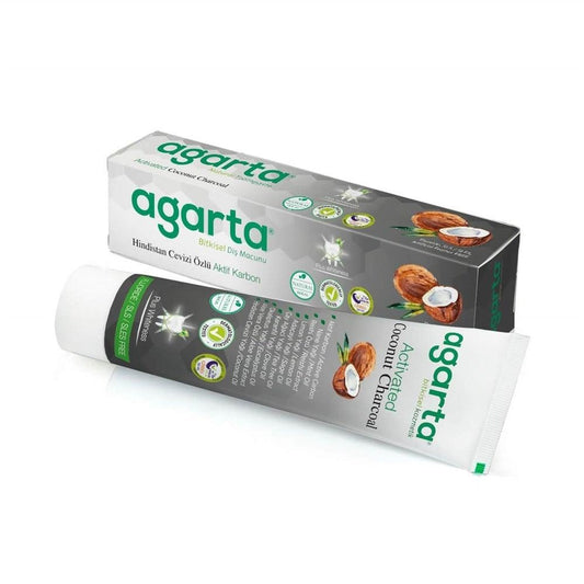 Agarta Activated Charcoal Toothpaste - Natural Whitening, Fluoride-Free, SLS-Free - 3.38 fl oz