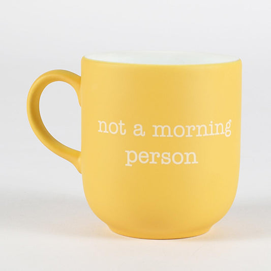 Rakle Ceramic Mug - Not a Morning Person, 13.53 fl oz, Yellow - Funny Gift for Coffee & Tea Lovers