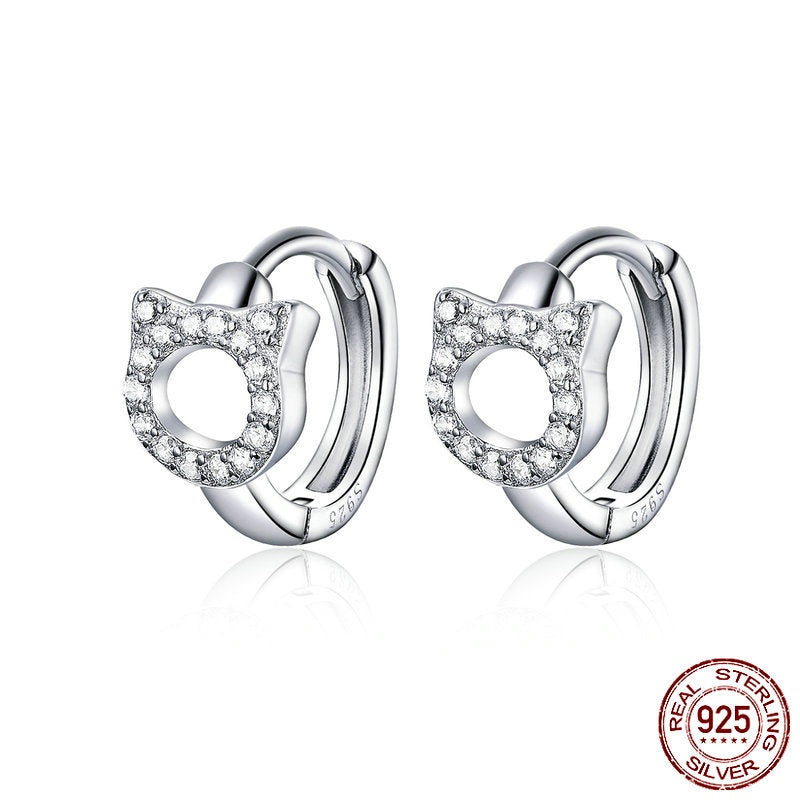 Sterling Silver Hoop Earrings S925 Fashion Trend