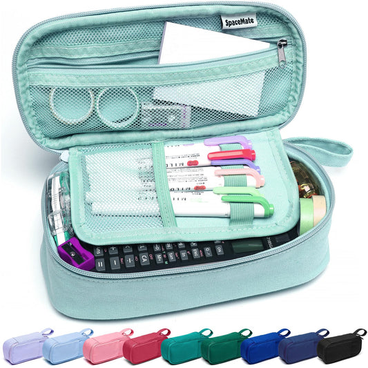 Large Pencil Case 1800ml - Heavy Duty Canvas School Supplies Organizer for Kids Students