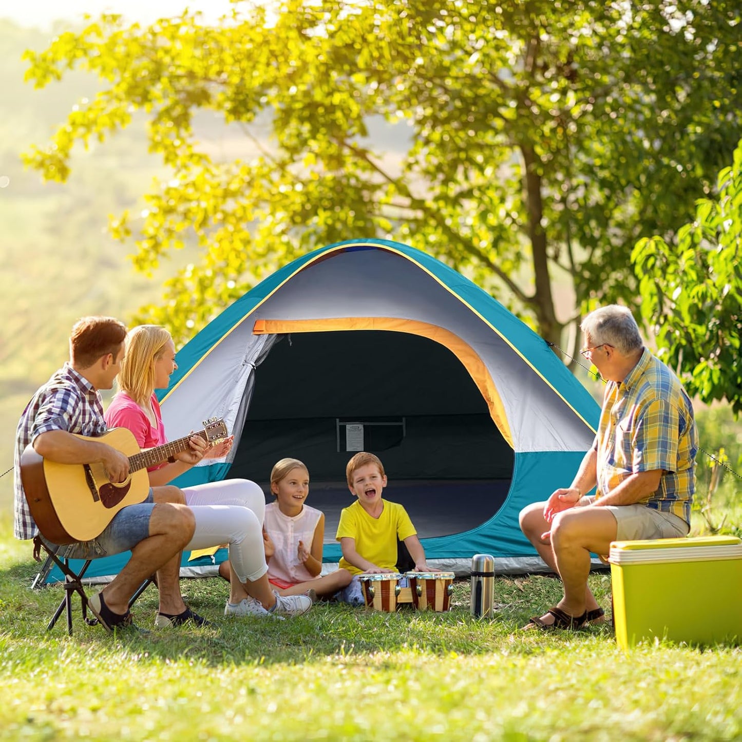 UNP 4-Person Cabin Tent and Dome Tent Portable Cabin Tent, Camping Tent 4-Person Easy Set Up, Waterproof with Top Rainfly for Outdoor Camping/Hiking