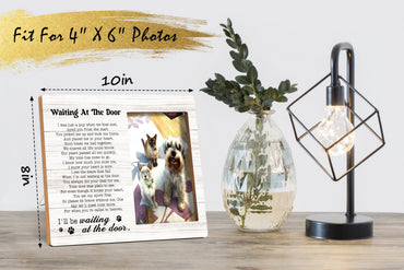 Qiwog Pet Memorial Photo Frame Waiting At The Door Wooden Tabletop 7x2