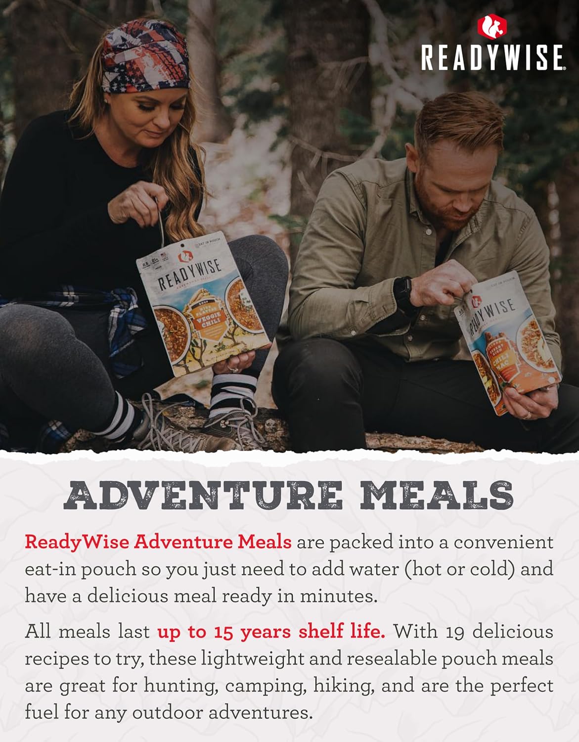 READYWISE - Outdoor Cookie Dough Trail Treats, 2 Servings, Pack of 1, Emergency Preparedness, Freeze Dried Food, MRE, Snack Pack, Survival Food, Emergency Food for Backpacking, Camping, and Hiking