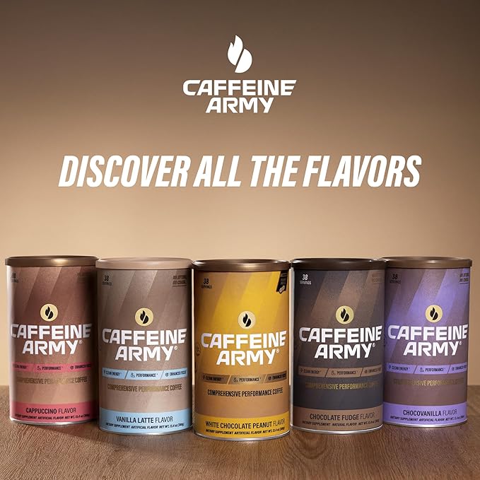 CAFFEINE ARMY Chocolate Fudge | Comprehensive Functional Coffee with MCTs, CoQ10, Collagen and Adaptogens: Clean Energy + Supports Daily Attention, No Jitters or Crash (13.4oz 38 Servings)