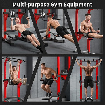 sogesfurniture Adjustable Dip Stands Assistive Trainer for Home Gym - 10-Level Height Wall-Saving Pull Up Bar, Dual Training Stands for Dip Push Up & Core Workout, Heavy Duty Steel Frame