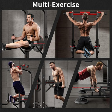 sogesfurniture Adjustable Dip Station & Pull Up Bar – Heavy Duty Calisthenics Workout Equipment for Home Gym, Multi-Function Fitness Training with Push Up Handles, Dips, Pull Ups & Push Ups