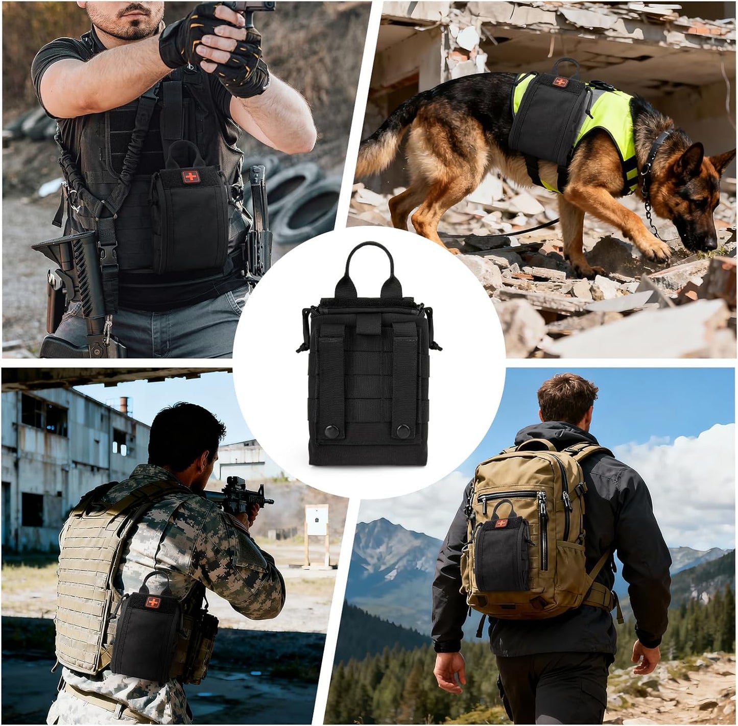 Tactical Medical Pouch Molle IFAK: First Aid Pouches Kit Empty-Small Tactical Duty Belt Medical Bag Rip Away