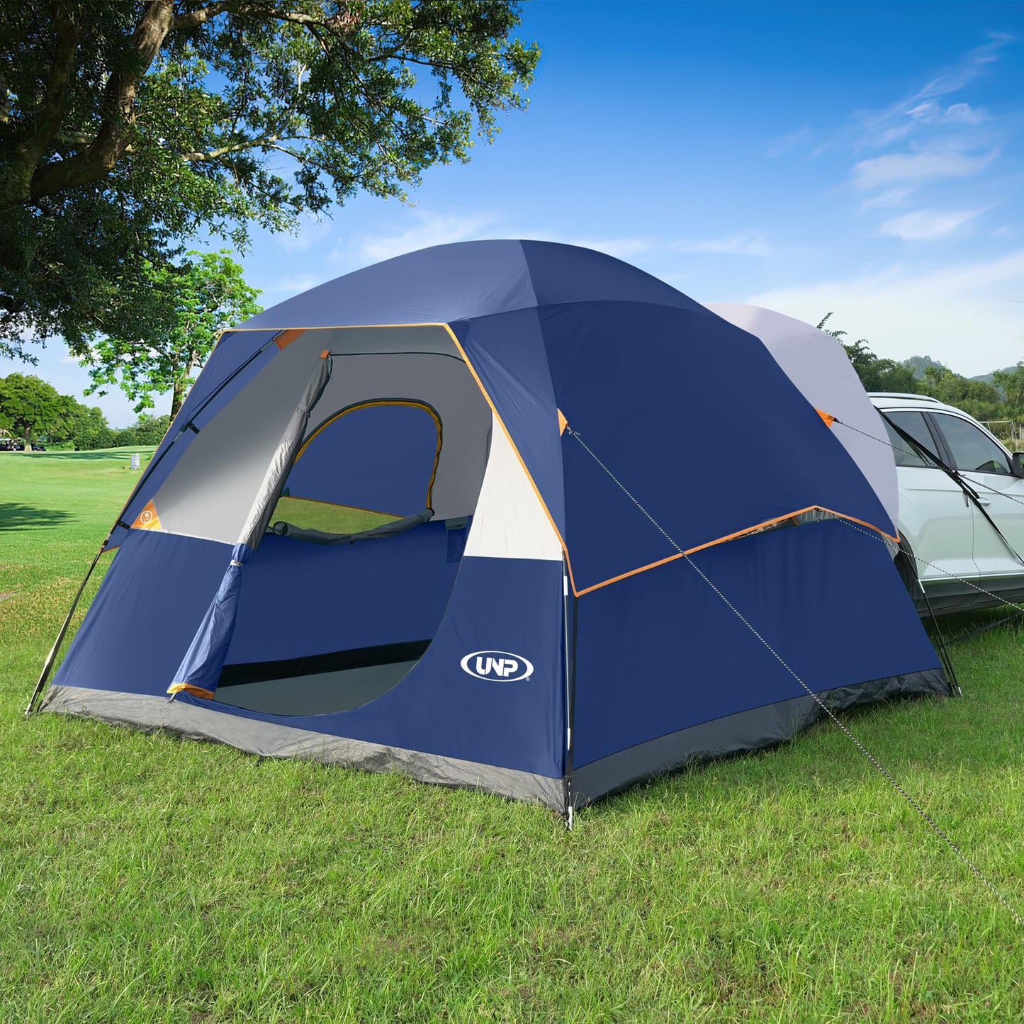 UNP SUV Dome Tent for Camping, Outdoor 6 Person Car Camping Tent, Easy Set Up SUV Tailgate Tent with Rainfly 10' x 10' Vehicle Camping Tent | for Camping, Outdoor, Car Camping Tent, Easy Set Up, SUV Tailgate Tent, with Rainfly