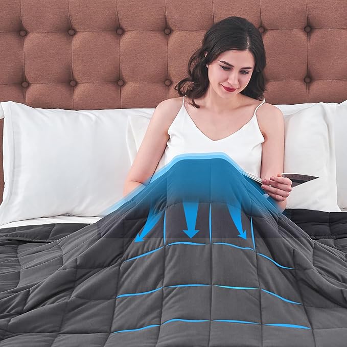 yescool King Size Weighted Blanket for Adults (30 lbs, 80” x 87”, Grey) Cooling Heavy Blanket for Sleeping Perfect for 290-310 lbs, Breathable Blanket for Adults & Couple All Season, Machine Washable