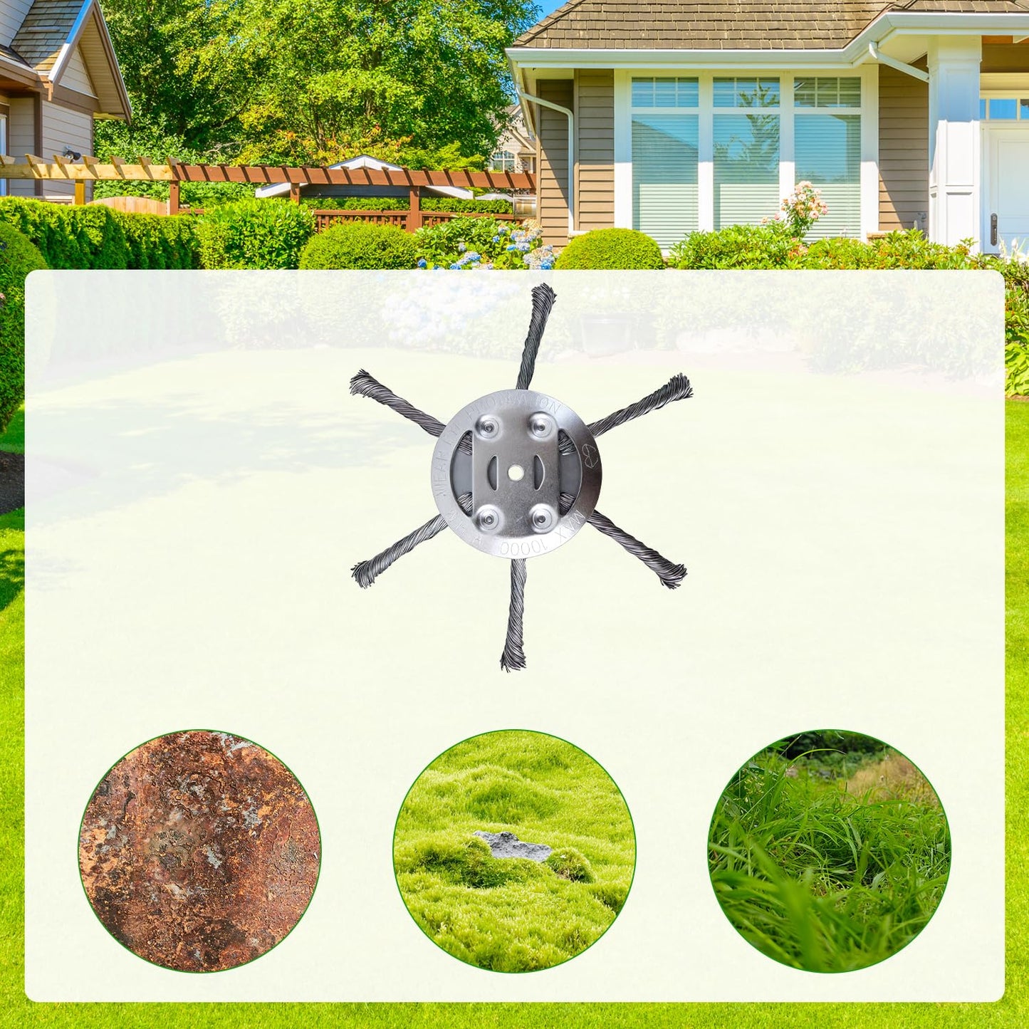 Generic Steel Wire Grass Trimmer Head 6 Inch 2PCS Silver Spindle 0.2in