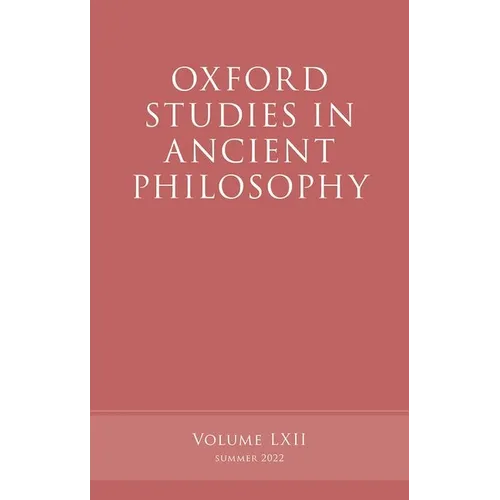 Oxford Studies in Ancient Philosophy, Volume 62 - Hardcover