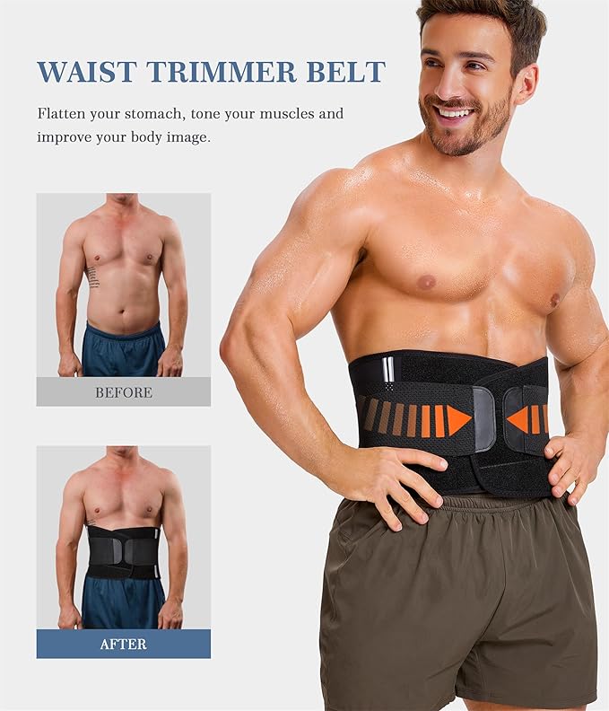 TAILONG Neoprene Waist Trimmer Ab Belt for Men Waist Trainer for Women Corset Slimming Body Shaper Workout Sauna Sweat Band