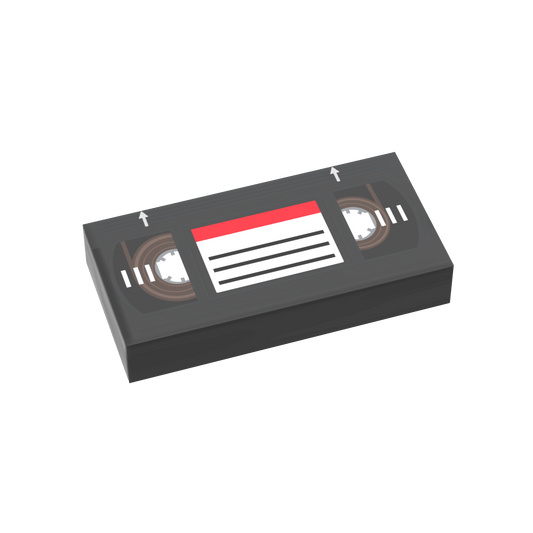 VHS Tape - Video Tape Minifig Accessory - Retro - Custom Printed - Made Using LEGO® Parts