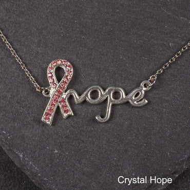 Crystal Hope Pewter Necklace!