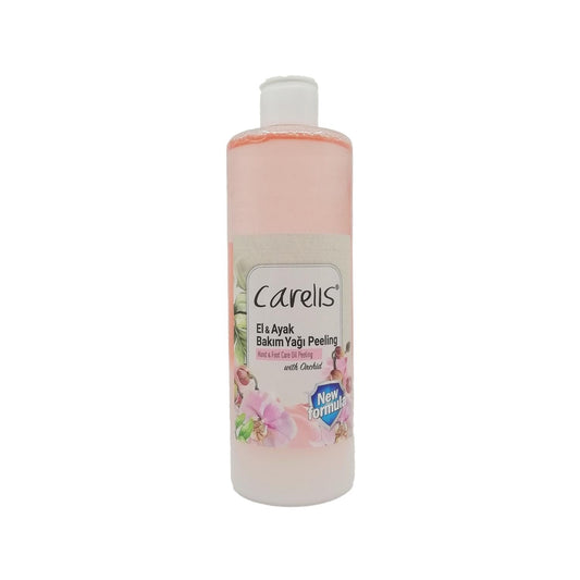Carelis Hand and Foot Care Oil Peeling Orkide 400ml - Moisturizing Oil for Dry Skin Relief
