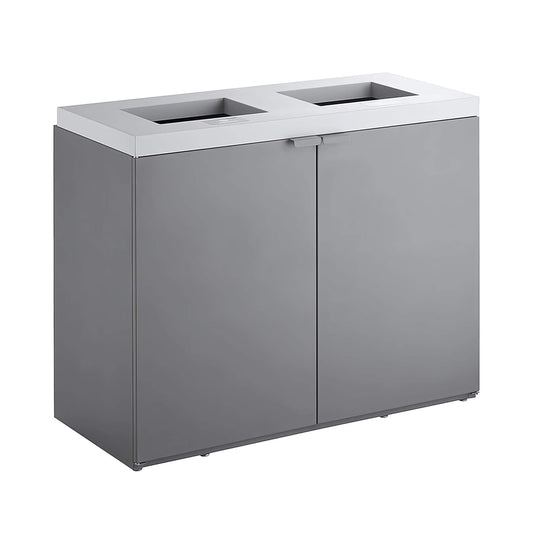 86-Gallon Heavy-Duty Commercial Steel Two-Stream Trash Can Cabinet (SAK74623)
