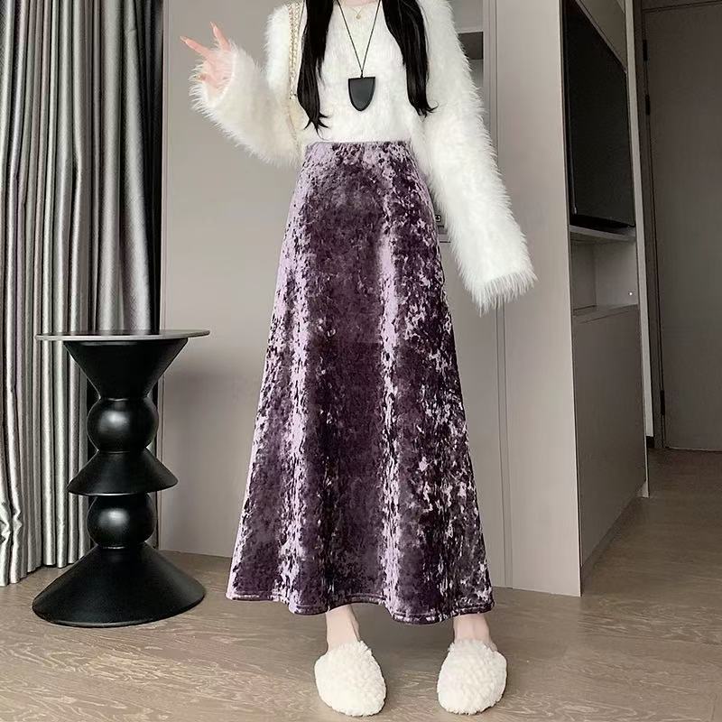 New Fallwinter Diamond-velvet Skirt