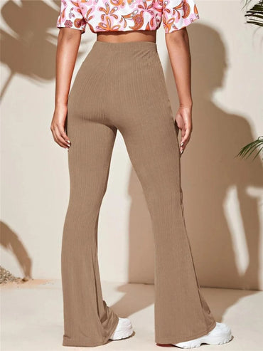 Full Size High-Waist Flare Active Pants Plus Size