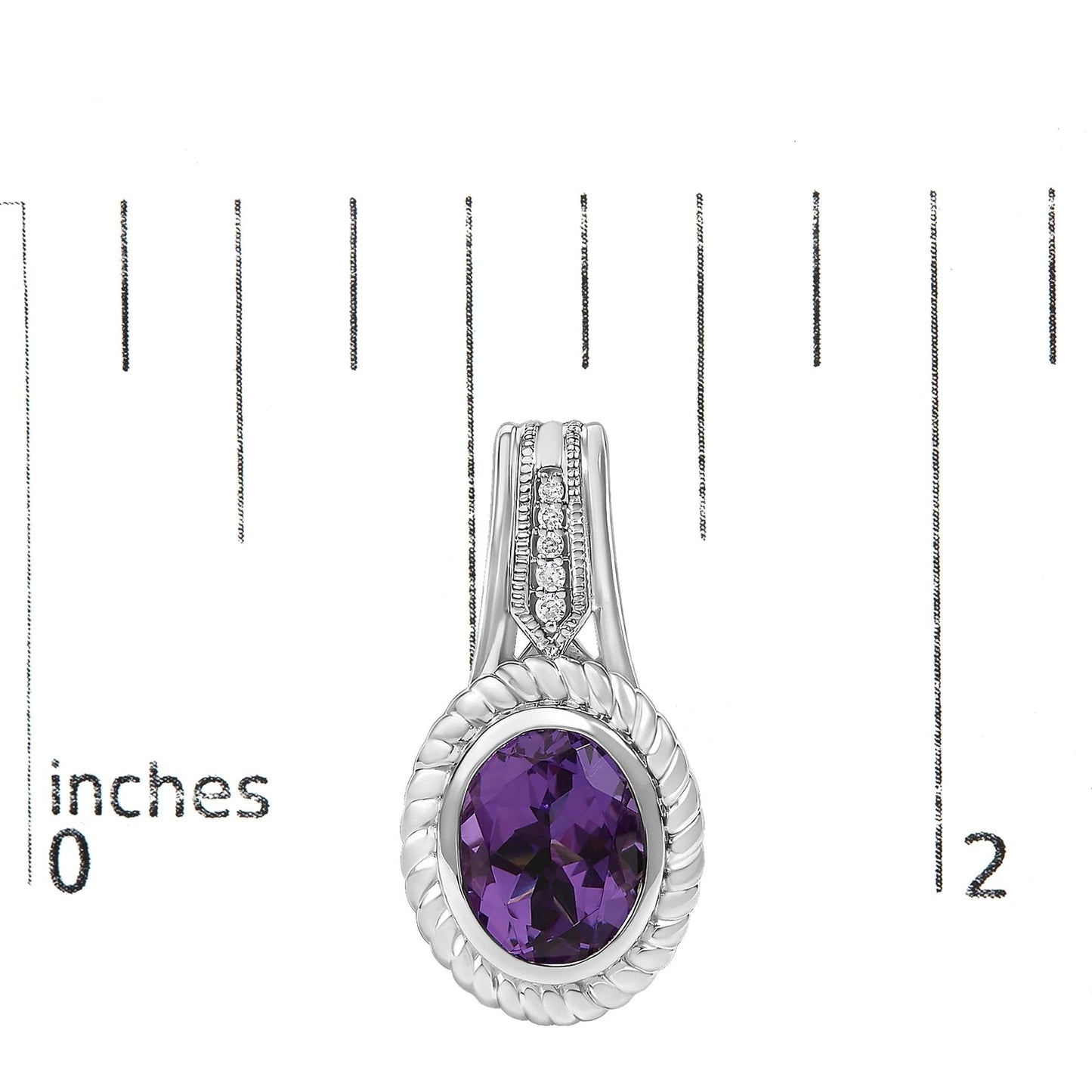 Amethyst & Diamond Accent Rope Design Drop Earrings in Sterling Silver – Oval Cut