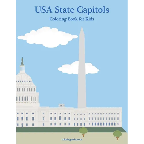 USA State Capitols Coloring Book for Kids - Paperback