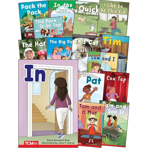 Decodable Books Grade Pk-K Set 1: 15-Book Set - Hardcover