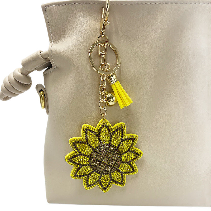 Creative Diamond-studded Sunflower Keychain Sunflower Bag Charm