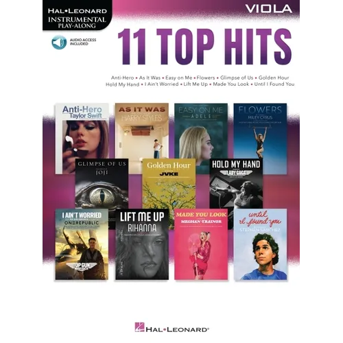 11 Top Hits for Viola Instrumental Play-Along - Paperback