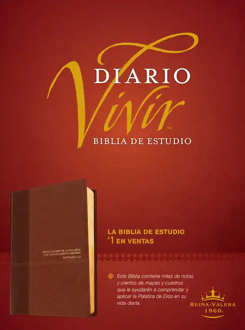 Biblia de Estudio del Diario Vivir Rvr60, Duotono - Imitation Leather