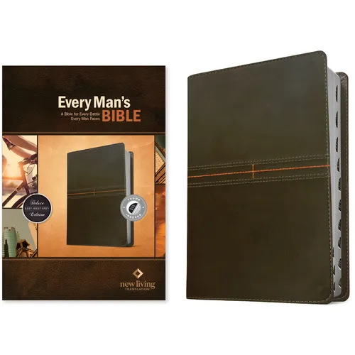 Every Man's Bible NLT (Leatherlike, East-West Grey, Indexed) - Imitation Leather