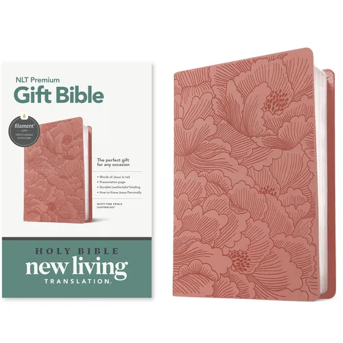 Premium Gift Bible Nlt, Filament Enabled (Leatherlike, Dusty Pink Petals, Red Letter) - Imitation Leather