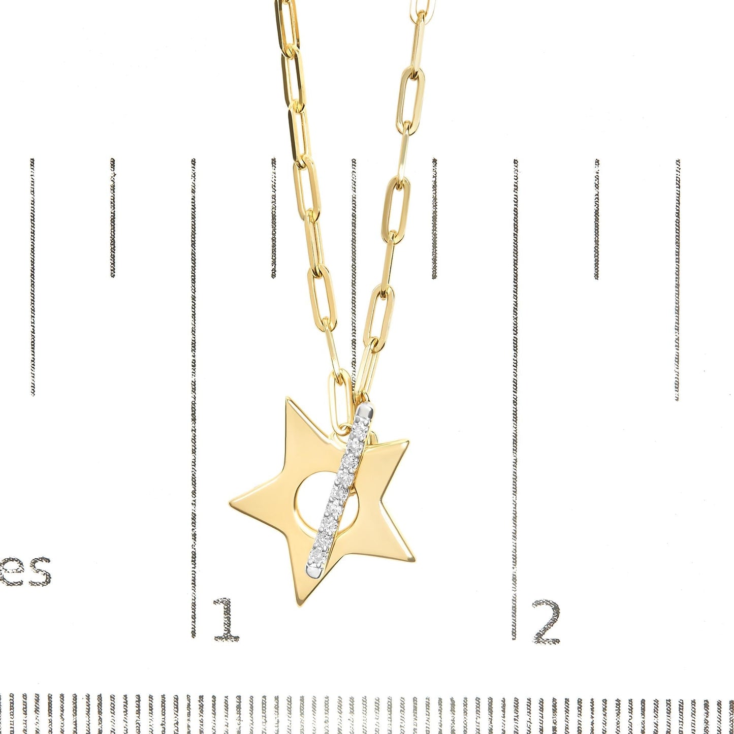 Diamond Star Pendant Necklace in 18K Gold-Plated Sterling Silver