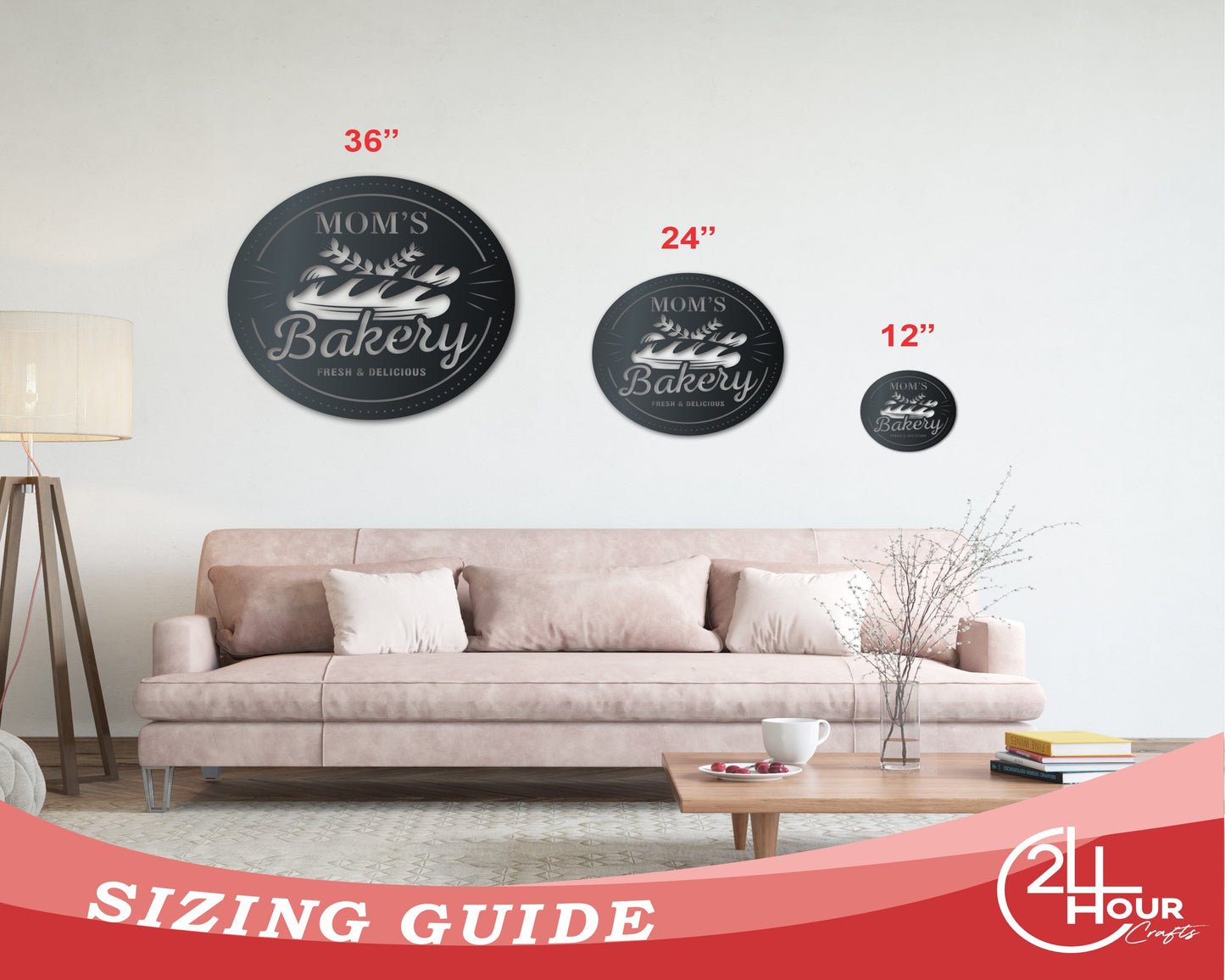 Custom Metal Bakery Wall Art | Indoor Outdoor | Up to 46" | Over 20 Color Options