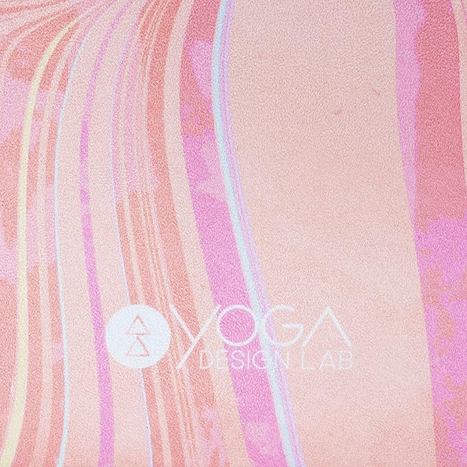 YOGA DESIGN LAB | The Combo Yoga Mat | 2-in-1 Mat+Towel | Eco Luxury | Ideal for Hot Yoga, Power, Bikram, Ashtanga, Sweat | Studio Quality | Includes Carrying Strap!